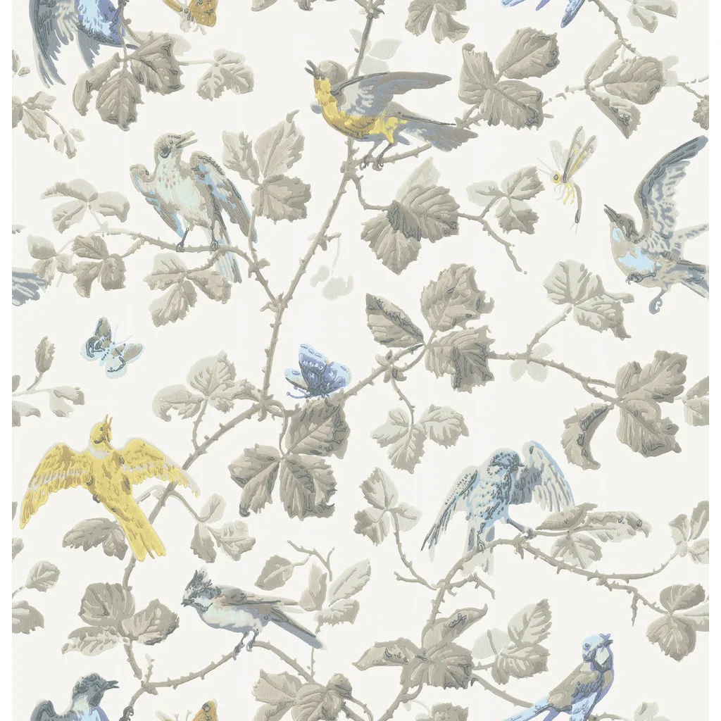 Cole & Son Winter Birds in Yellow & Grey (100/2008.CS.0)