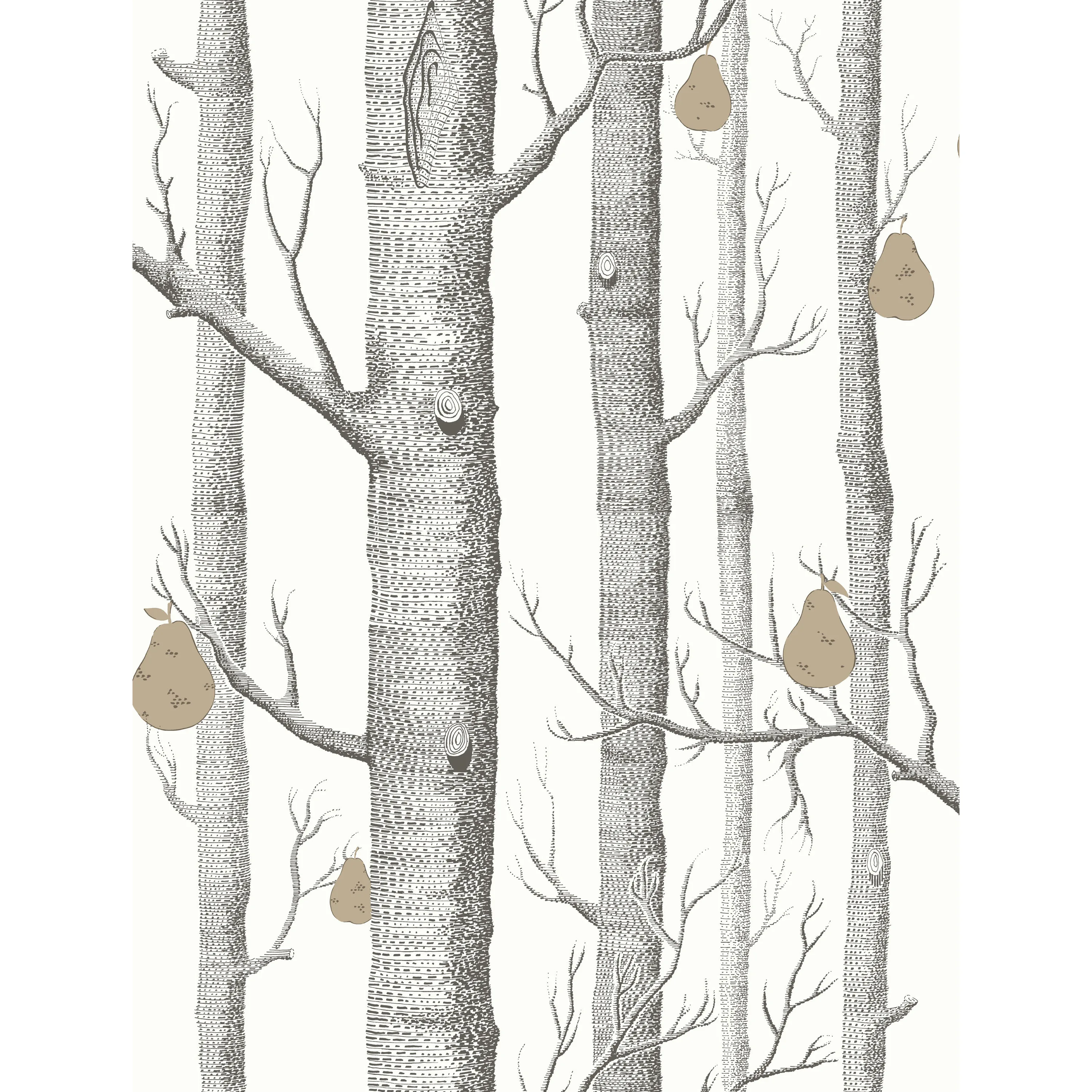 Cole & Son Woods & Pears in Blk/Wht/Brnz (95/5027.CS.0)