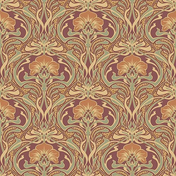 Crown Donovan wallpaper, color Burnt Sienna, SKU M1194