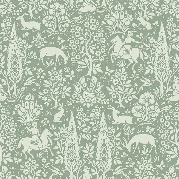 Crown Sherwood wallpaper, color Sage, SKU M1167