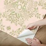 Erin & Ben Cottontail Toile - Pink & Chartreuse Wallpaper | Buy Online Erin & Ben Cottontail Toile wallpaper, color Pink & Chartreuse, SKU PSW1432RL