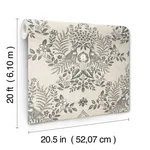 Erin & Ben Cottontail Toile wallpaper, color Linen & Charcoal, SKU PSW1433RL