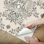 Erin & Ben Cottontail Toile wallpaper, color Linen & Charcoal, SKU PSW1433RL