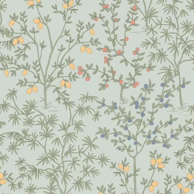 Erin & Ben Lemon Grove wallpaper, color Vintage Duck Egg, SKU PSW1453RL