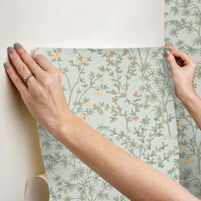 Erin & Ben Lemon Grove - Vintage Duck Egg Wallpaper | Buy Online Erin & Ben Lemon Grove wallpaper, color Vintage Duck Egg, SKU PSW1453RL