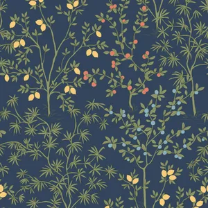 Erin & Ben Lemon Grove wallpaper, color Navy, SKU PSW1454RL