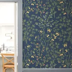 Erin & Ben Lemon Grove wallpaper, color Navy, SKU PSW1454RL