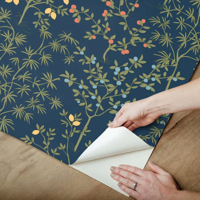 Erin & Ben Lemon Grove wallpaper, color Navy, SKU PSW1454RL