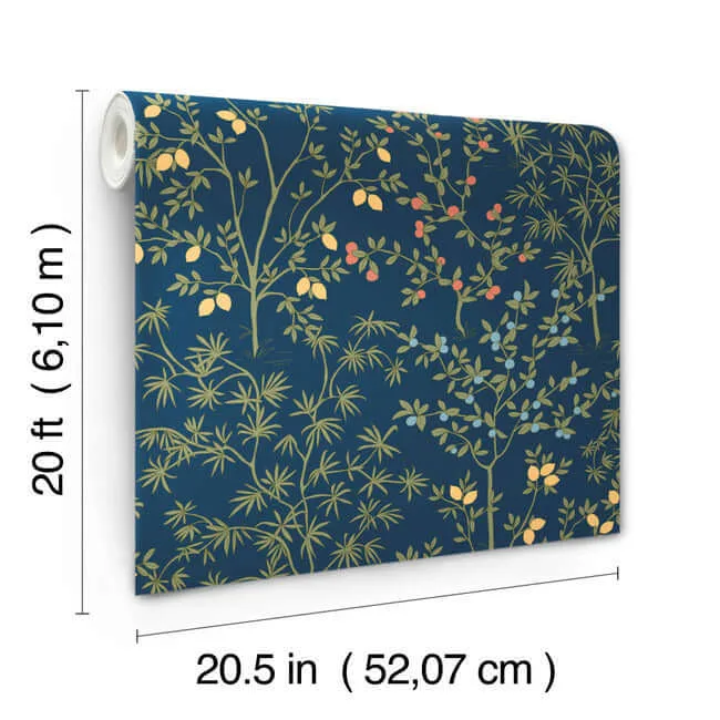 Erin & Ben Lemon Grove wallpaper, color Navy, SKU PSW1454RL