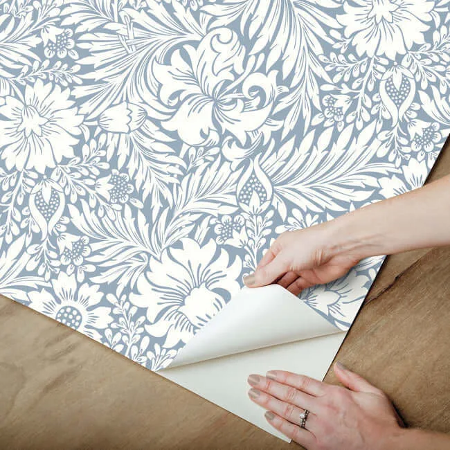Erin & Ben Modern Acanthus - Wedgewood Blue Wallpaper | Buy Online Erin & Ben Modern Acanthus wallpaper, color Wedgewood Blue, SKU PSW1443RL