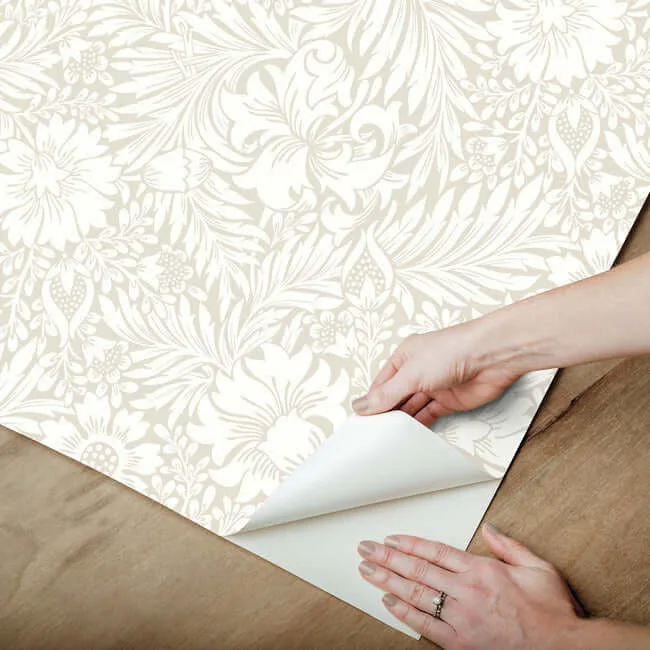 Erin & Ben Modern Acanthus wallpaper, color Wicker, SKU PSW1445RL