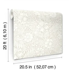 Erin & Ben Modern Acanthus wallpaper, color Wicker, SKU PSW1445RL