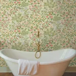 Erin & Ben Woodland Floral - Linen Wallpaper | Buy Online Erin & Ben Woodland Floral wallpaper, color Linen, SKU PSW1436RL