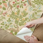 Erin & Ben Woodland Floral - Linen Wallpaper | Buy Online Erin & Ben Woodland Floral wallpaper, color Linen, SKU PSW1436RL