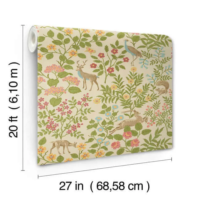 Erin & Ben Woodland Floral - Linen Wallpaper | Buy Online Erin & Ben Woodland Floral wallpaper, color Linen, SKU PSW1436RL