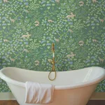Erin & Ben Woodland Floral - Meadow Green Wallpaper | Buy Online Erin & Ben Woodland Floral wallpaper, color Meadow Green, SKU PSW1437RL