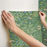 Erin & Ben Woodland Floral - Meadow Green Wallpaper | Buy Online Erin & Ben Woodland Floral wallpaper, color Meadow Green, SKU PSW1437RL