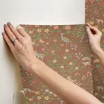 Erin & Ben Woodland Floral - Rust Wallpaper | Buy Online Erin & Ben Woodland Floral wallpaper, color Rust, SKU PSW1438RL