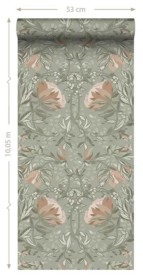 ESTA Home Ester - Sage Wallpaper | Buy Online ESTA Home Ester wallpaper, color Sage, SKU DD139419