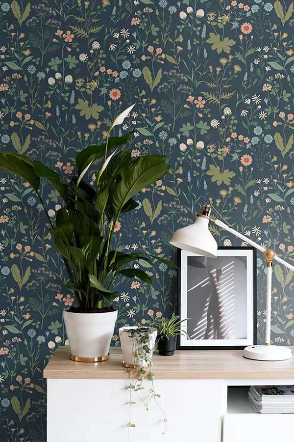 ESTA Home Letitia - Indigo Wallpaper | Buy Online ESTA Home Letitia wallpaper, color Indigo, SKU DD139698