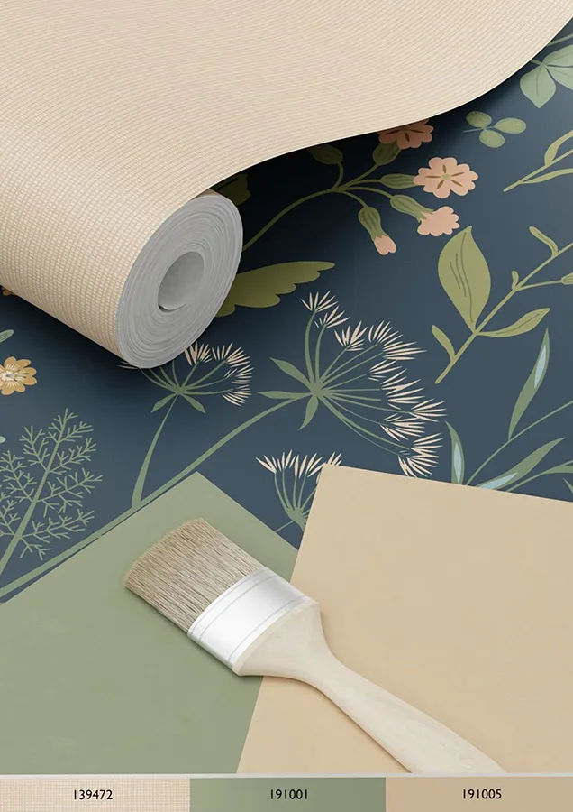 ESTA Home Letitia - Indigo Wallpaper | Buy Online ESTA Home Letitia wallpaper, color Indigo, SKU DD139698