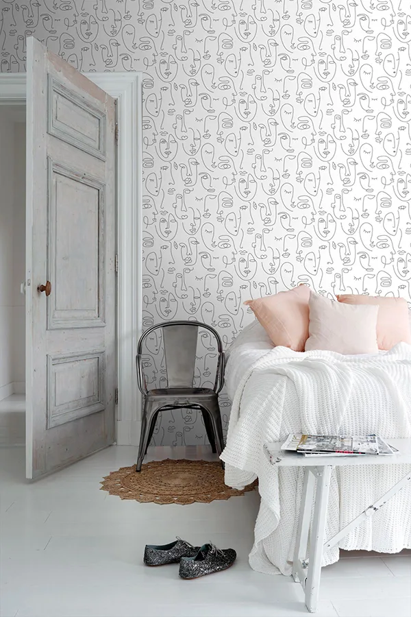 ESTA Home Sharona wallpaper, color White, SKU DD139145