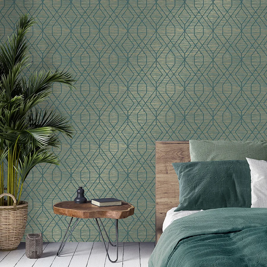 Fine Decor Fusion - Teal Wallpaper | Buy Online Fine Decor Fusion wallpaper, color Teal, SKU M1773
