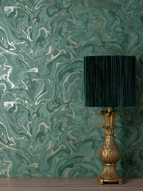 Fine Decor Suave wallpaper, color Dark Green, SKU FD43058