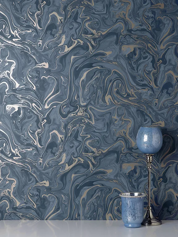 Fine Decor Suave wallpaper, color Navy, SKU FD43055