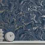 Fine Decor Suave - Navy Wallpaper | Buy Online Fine Decor Suave wallpaper, color Navy, SKU FD43055