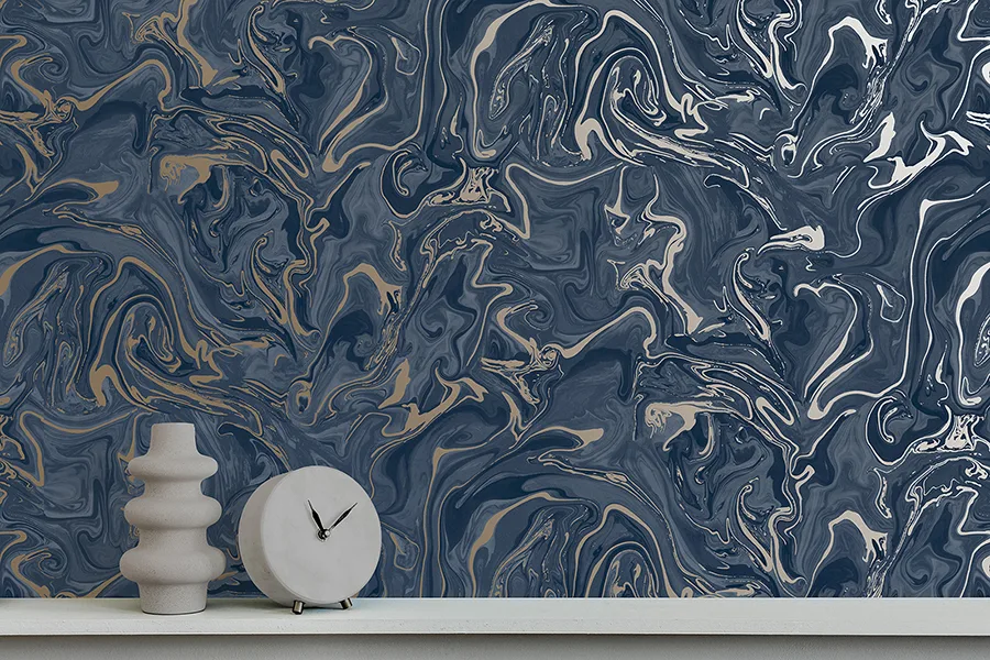 Fine Decor Suave - Navy Wallpaper | Buy Online Fine Decor Suave wallpaper, color Navy, SKU FD43055