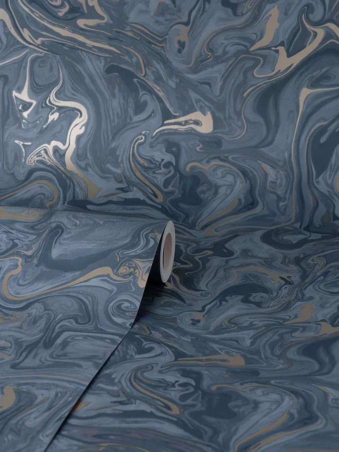 Fine Decor Suave - Navy Wallpaper | Buy Online Fine Decor Suave wallpaper, color Navy, SKU FD43055