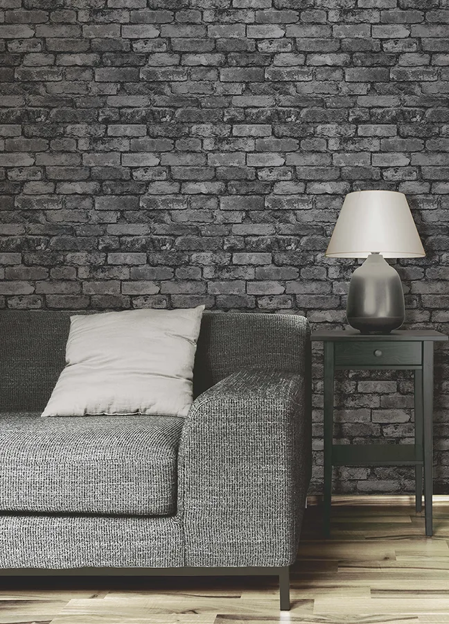 Fine Decor Davis wallpaper, color Charcoal, SKU FD31284