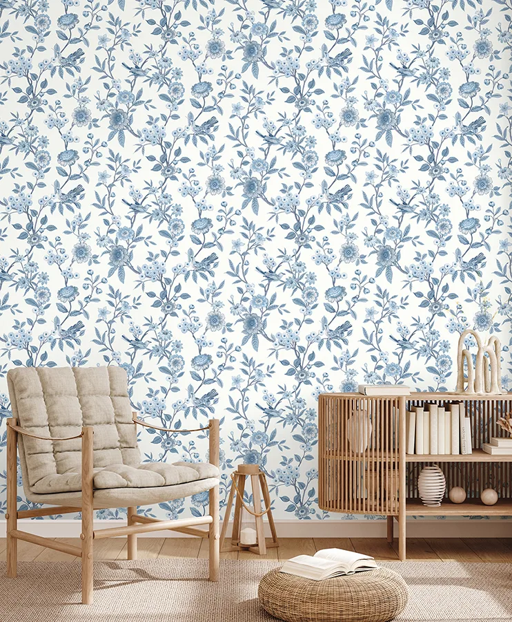 Fine Decor Elspeth - Blue Wallpaper | Buy Online Fine Decor Elspeth wallpaper, color Blue, SKU FD43447