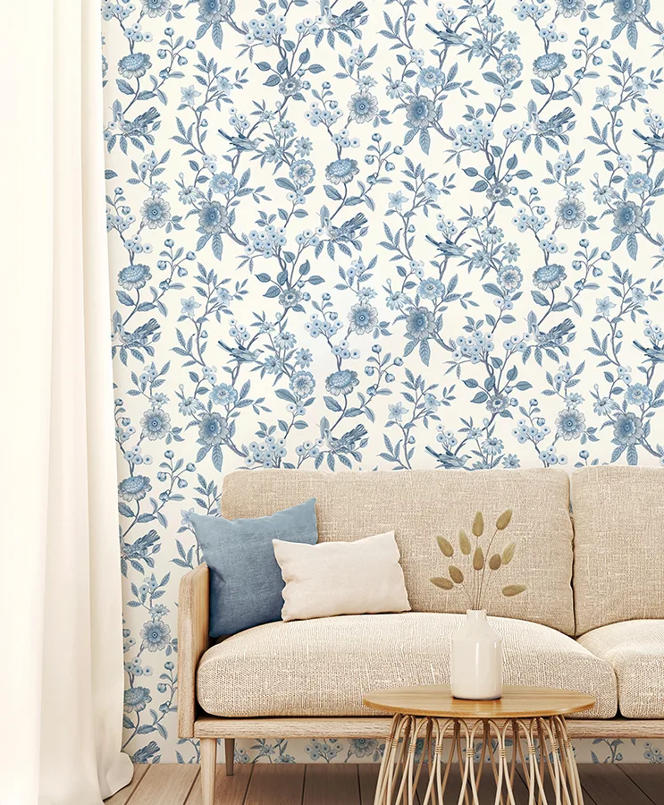 Fine Decor Elspeth - Blue Wallpaper | Buy Online Fine Decor Elspeth wallpaper, color Blue, SKU FD43447