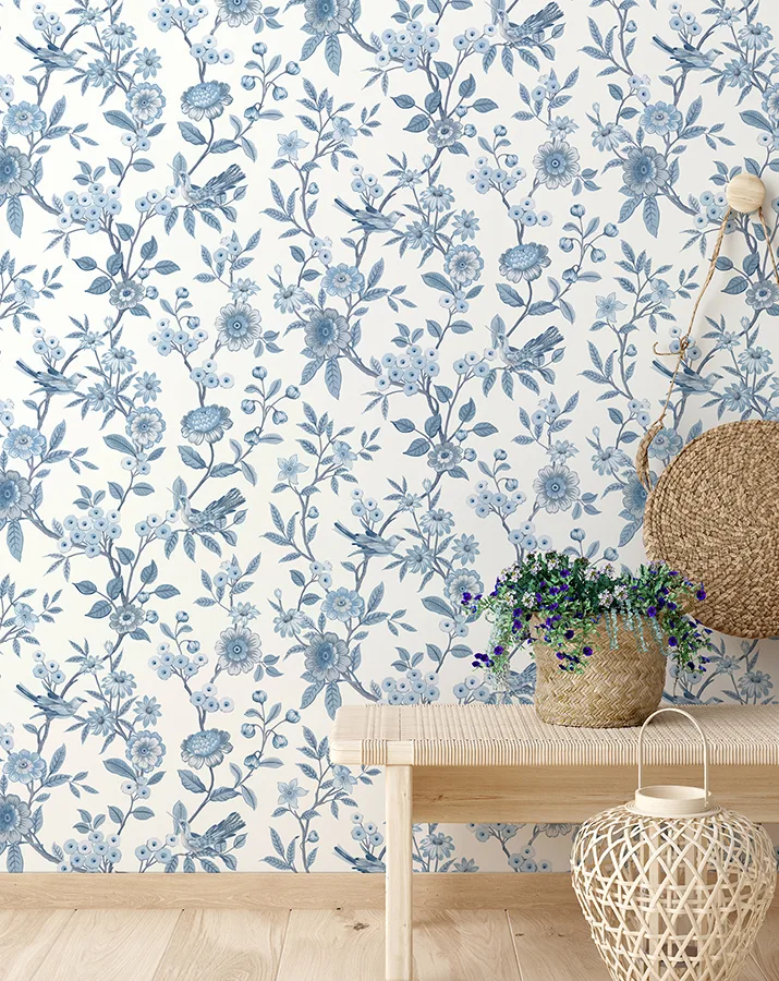 Fine Decor Elspeth - Blue Wallpaper | Buy Online Fine Decor Elspeth wallpaper, color Blue, SKU FD43447