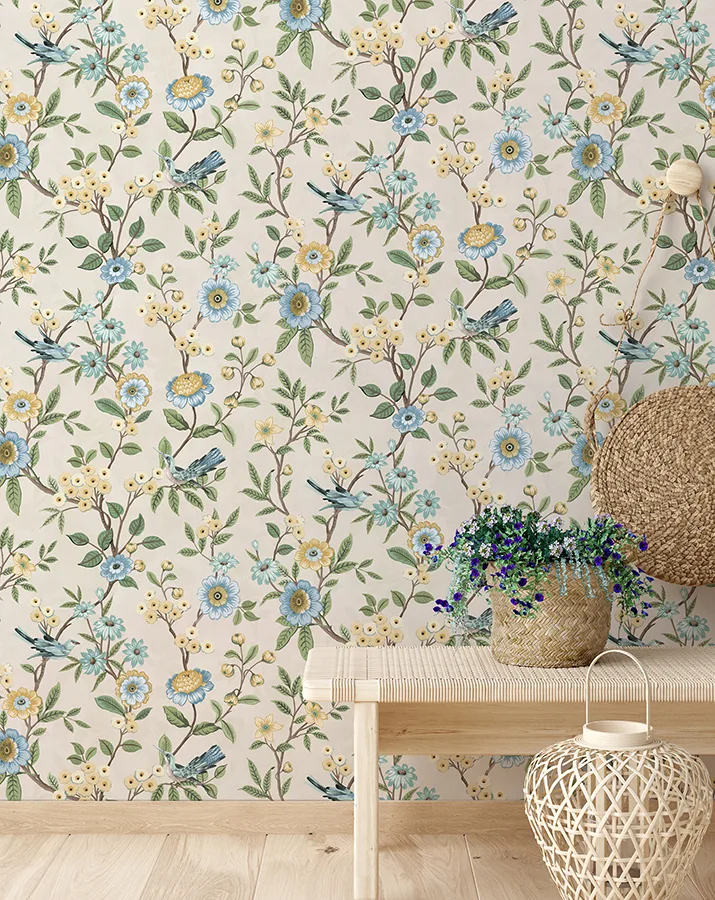 Fine Decor Elspeth - Light Yellow Wallpaper | Buy Online Fine Decor Elspeth wallpaper, color Light Yellow, SKU FD43448