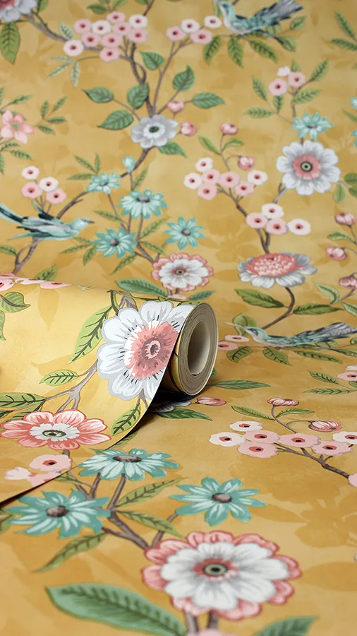 Fine Decor Elspeth wallpaper, color Mustard, SKU FD43446