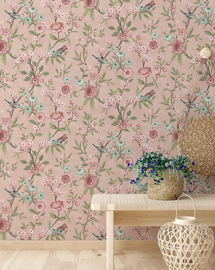 Fine Decor Elspeth - Pink Wallpaper | Buy Online Fine Decor Elspeth wallpaper, color Pink, SKU FD43445