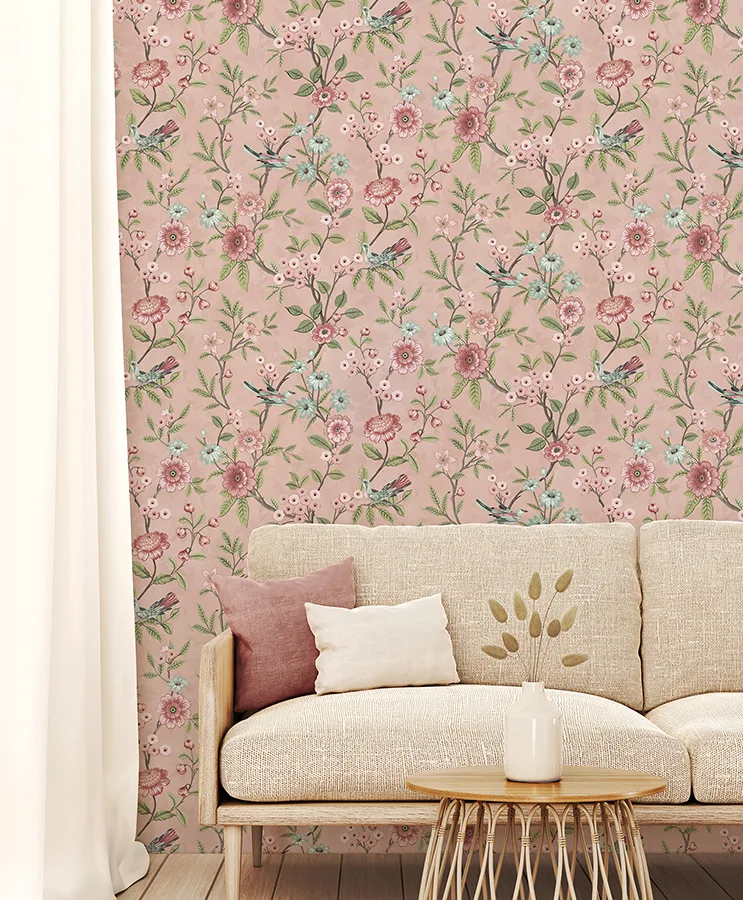 Fine Decor Elspeth - Pink Wallpaper | Buy Online Fine Decor Elspeth wallpaper, color Pink, SKU FD43445