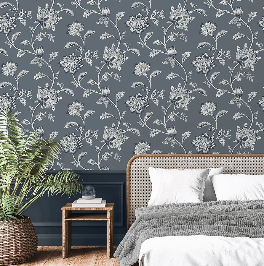 Fine Decor Juliette wallpaper, color Blue, SKU FD43453