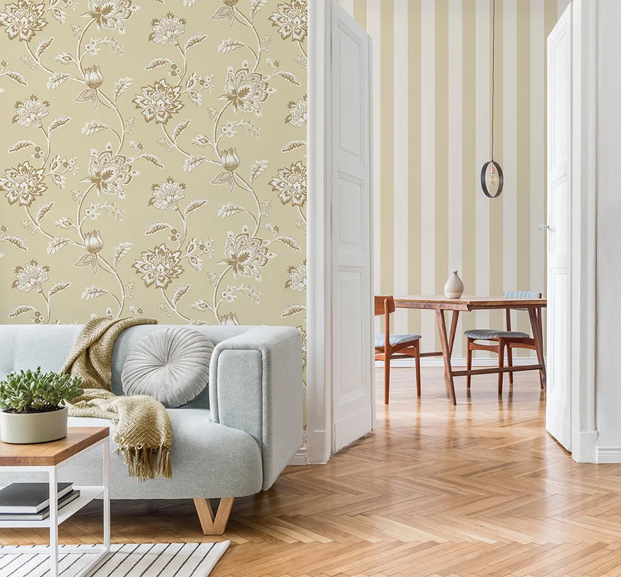 Fine Decor Juliette - Light Yellow Wallpaper | Buy Online Fine Decor Juliette wallpaper, color Light Yellow, SKU FD43452