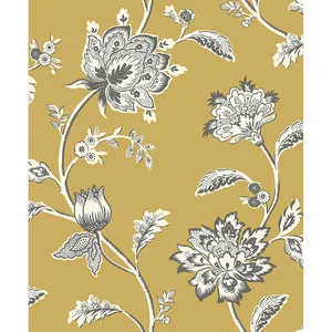 Fine Decor Juliette wallpaper, color Mustard, SKU FD43450