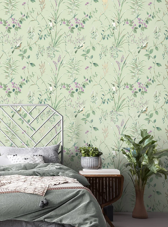 Fine Decor Mariko wallpaper, color Sage, SKU M1552