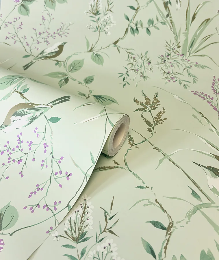 Fine Decor Mariko wallpaper, color Sage, SKU M1552