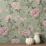 Fine Decor Akina - Sage Wallpaper | Buy Online Fine Decor Akina wallpaper, color Sage, SKU M1724