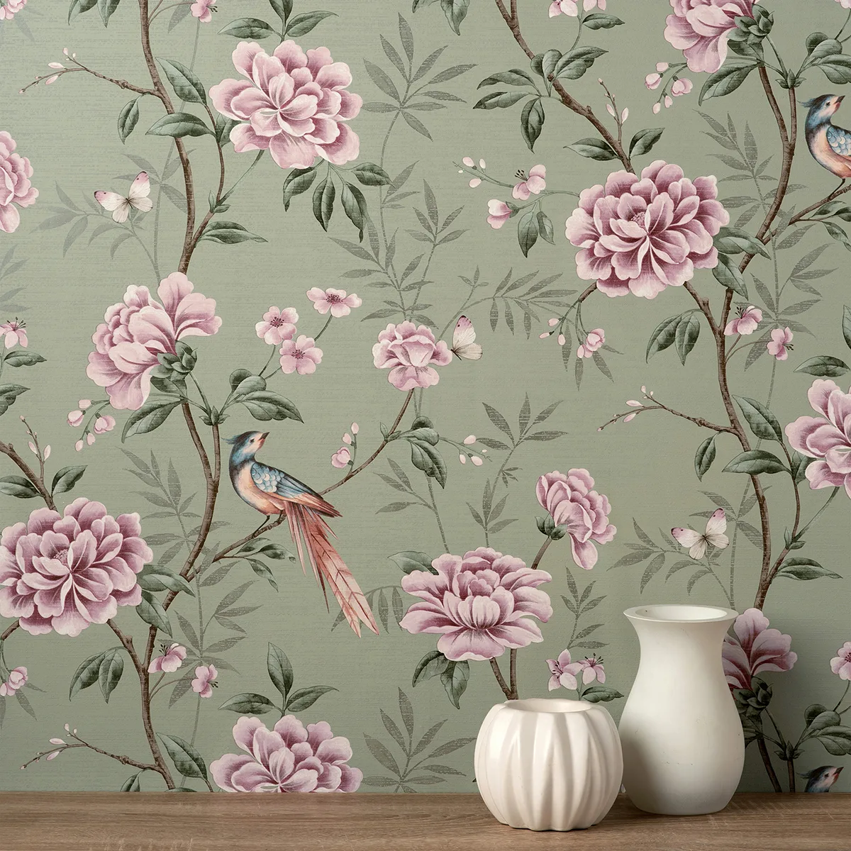 Fine Decor Akina - Sage Wallpaper | Buy Online Fine Decor Akina wallpaper, color Sage, SKU M1724