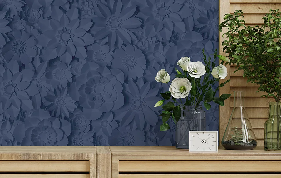 Fine Decor Dacre - Dark Blue Wallpaper | Buy Online Fine Decor Dacre wallpaper, color Dark Blue, SKU FD42690