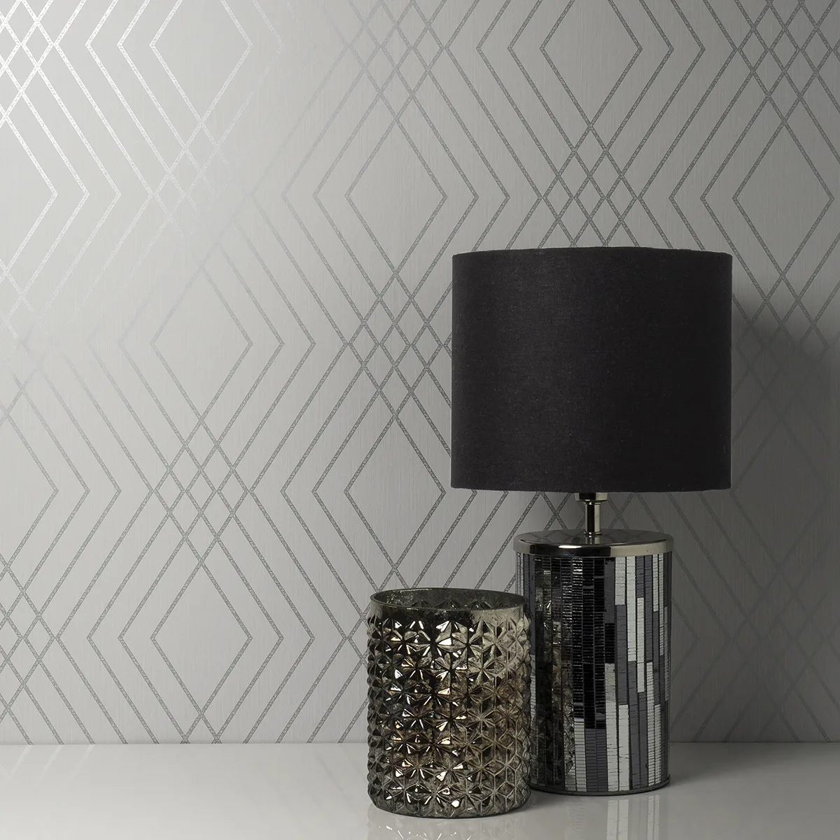 Fine Decor Shard wallpaper, color Silver, SKU FD42603