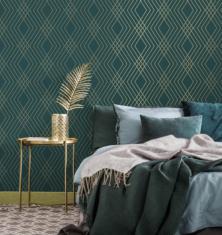 Fine Decor Shard wallpaper, color Evergreen, SKU FD43613